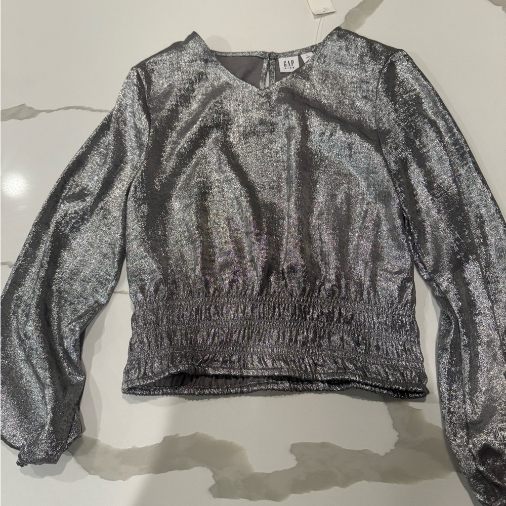 Kids GAP Metallic Gray Blouse